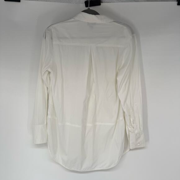 Ronen Chen Classic Button-Down Shirt Women's Size 0 White Clean Girl Minimalist - Picture 2 of 6